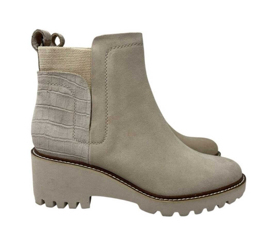 Dolce Vita Huey H2O Ankle Boots Womens 10 Dune Suede Waterproof Lug Sole NEW